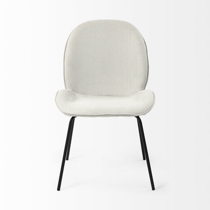 White & Black Fabric Side Chairs - Set of 2