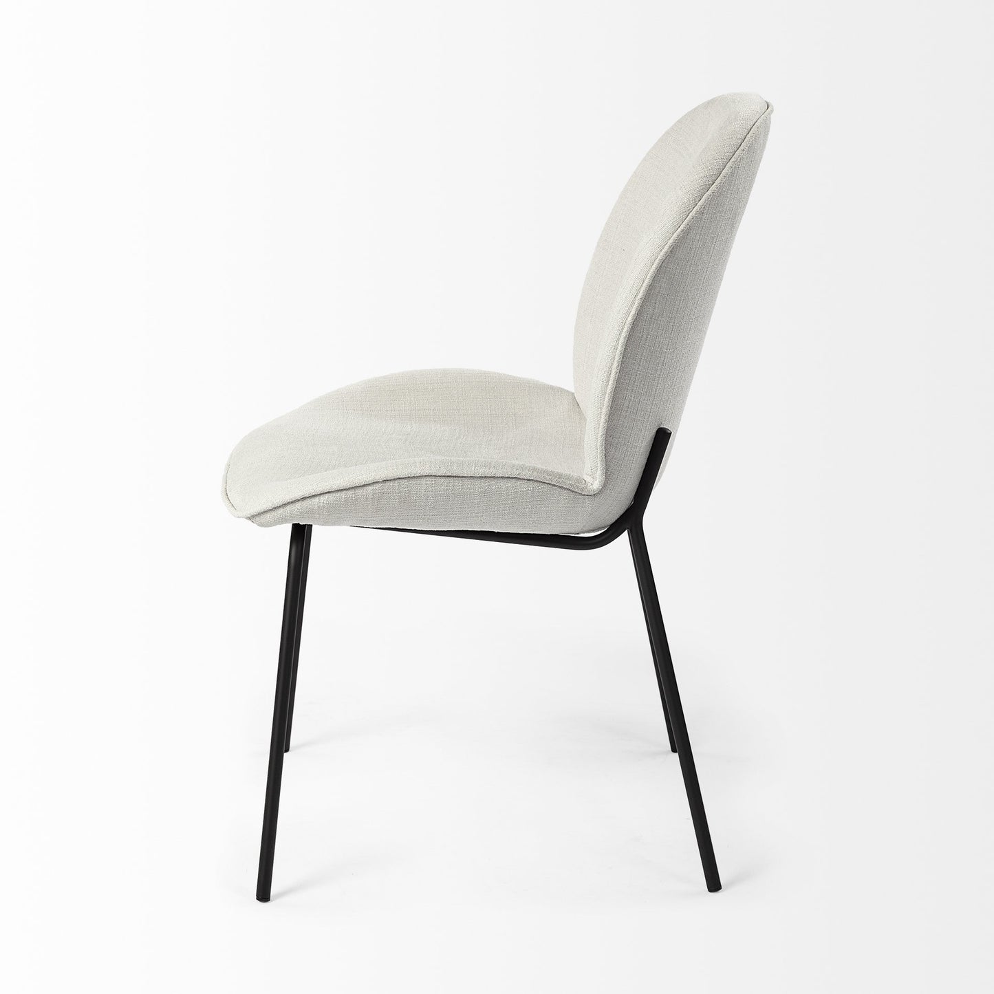 White & Black Fabric Side Chairs - Set of 2