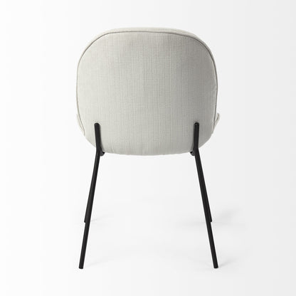 White & Black Fabric Side Chairs - Set of 2