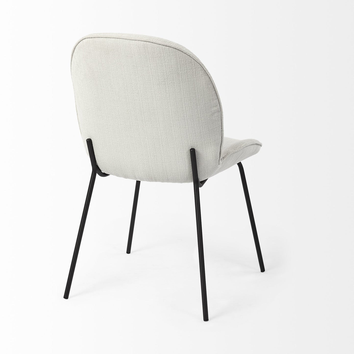 White & Black Fabric Side Chairs - Set of 2