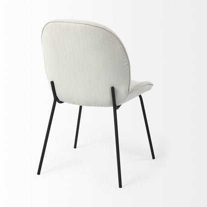 White & Black Fabric Side Chairs - Set of 2