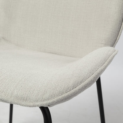 White & Black Fabric Side Chairs - Set of 2