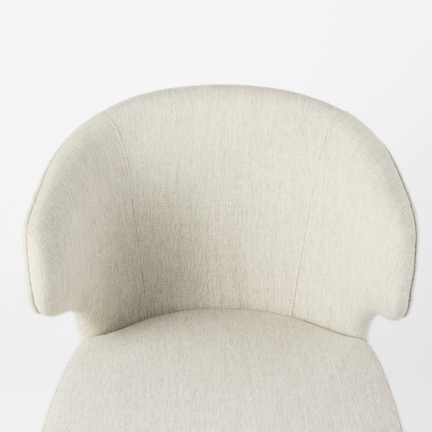Ivory & Brown Mid Century Wingback Dining Chair