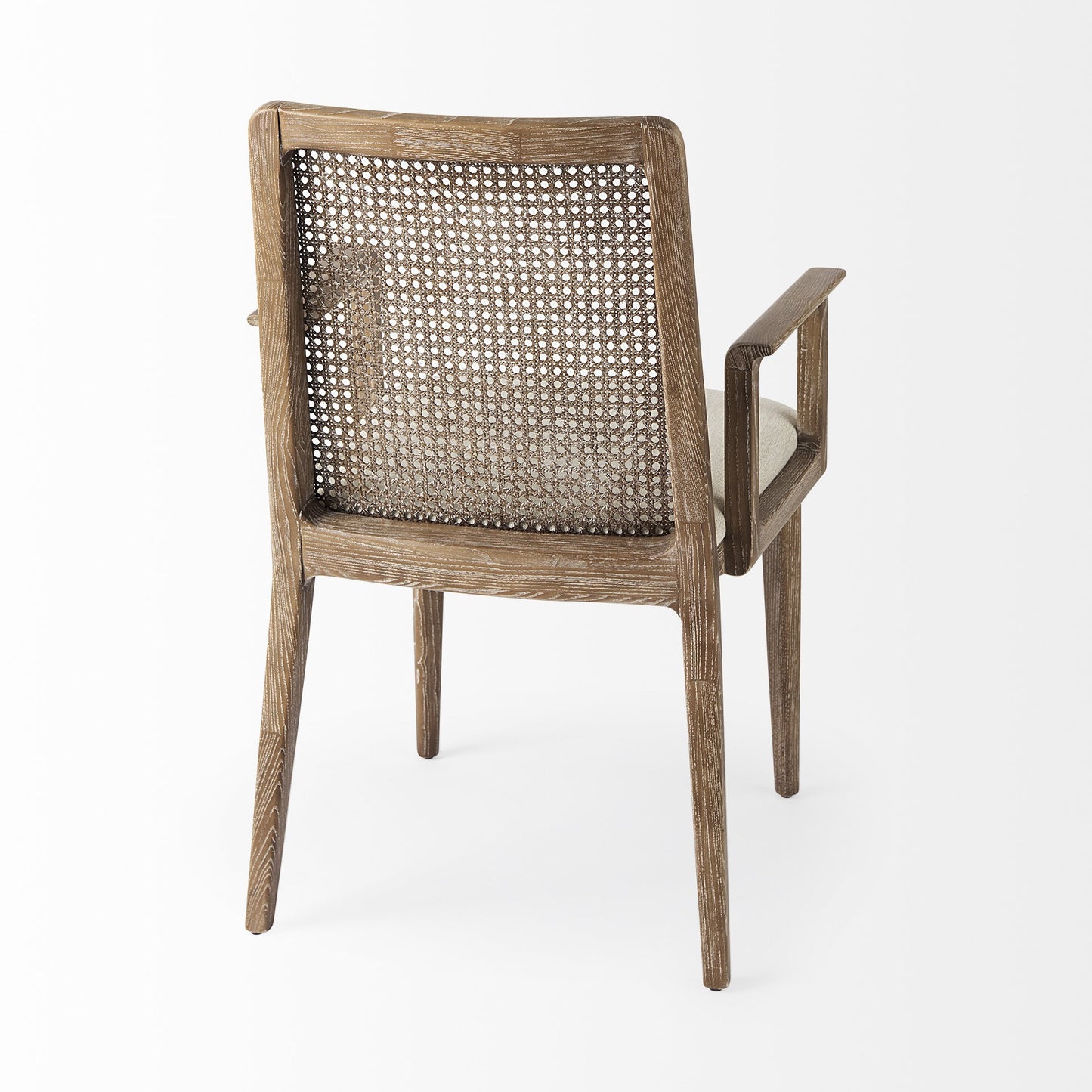 Cream & Brown Fabric Dining Chair