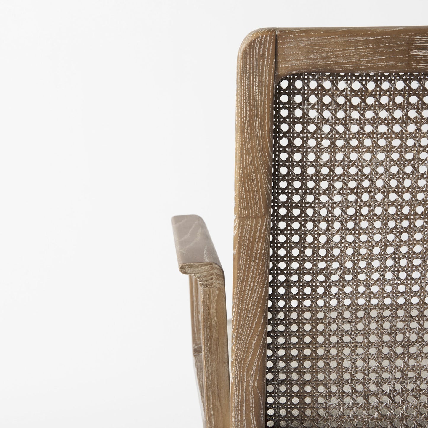 Cream & Brown Fabric Dining Chair