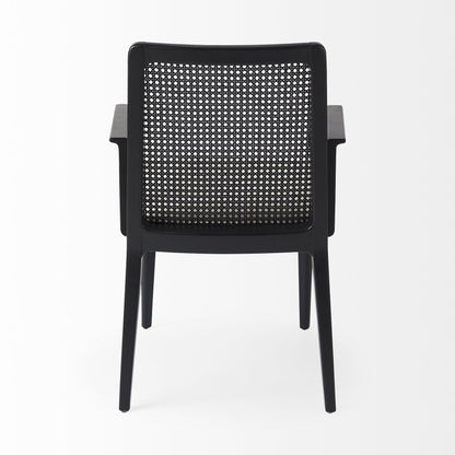 Cream & Black Fabric Dining Chair