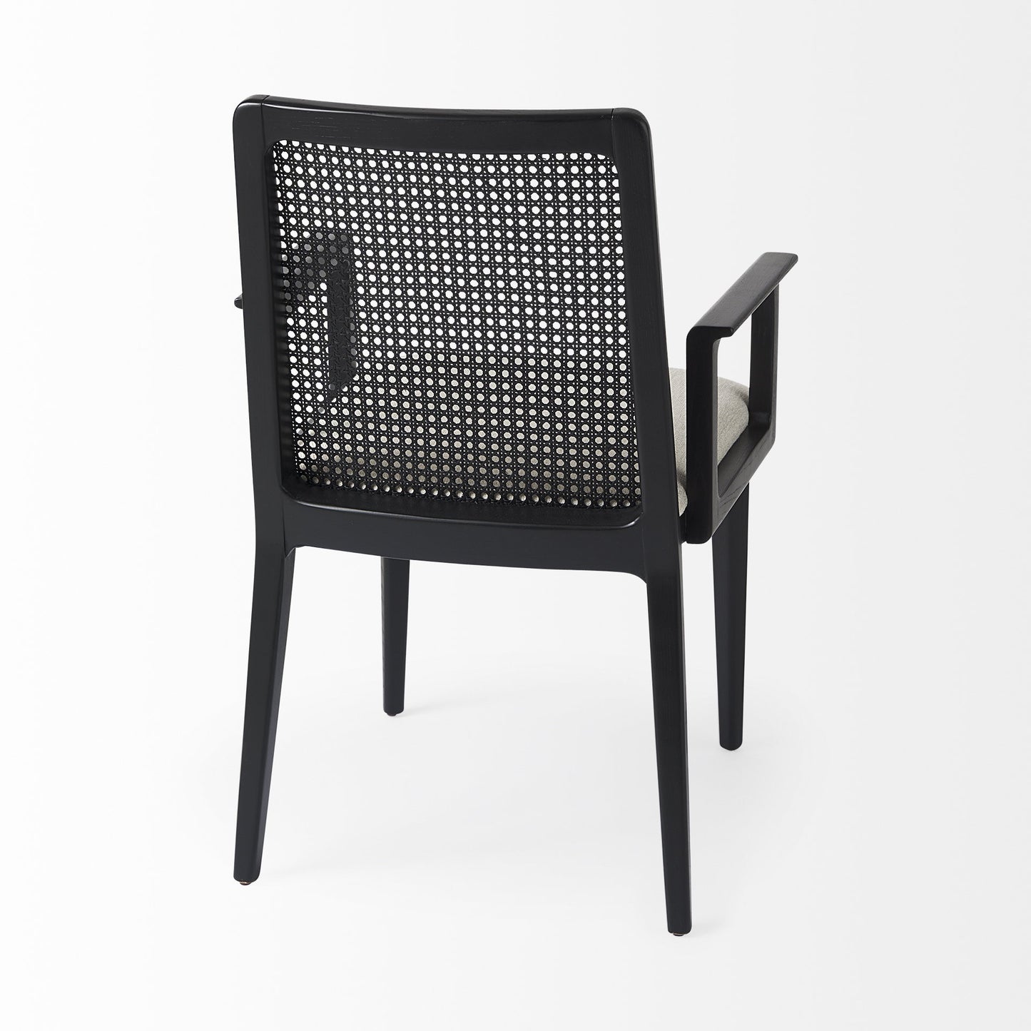 Cream & Black Fabric Dining Chair