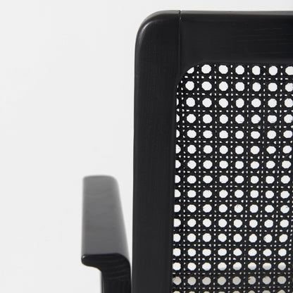 Cream & Black Fabric Dining Chair