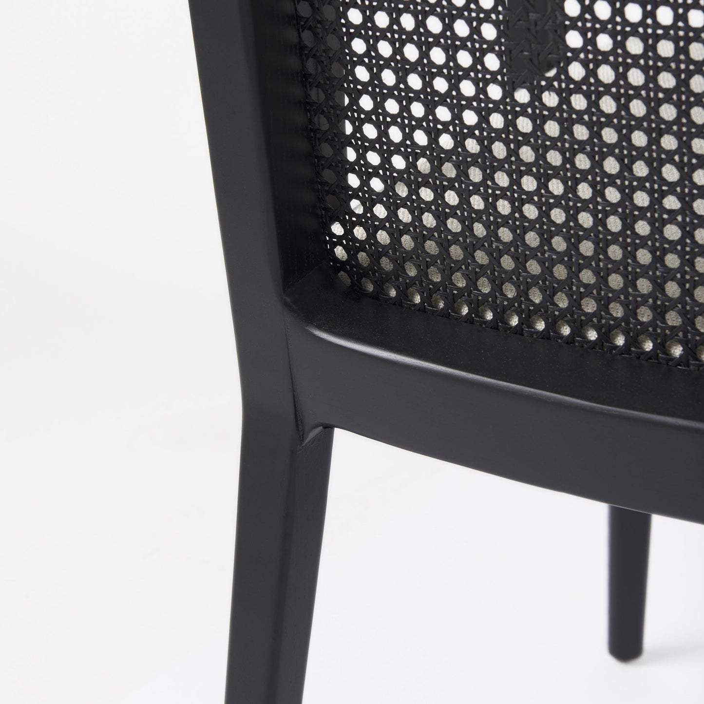 Cream & Black Fabric Dining Chair