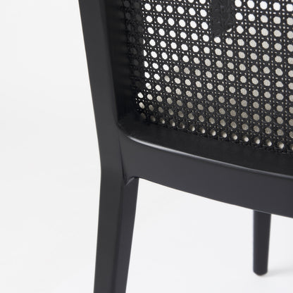 Cream & Black Fabric Dining Chair