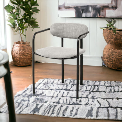 Gray & Black Fabric Arm Chairs - Set of 2