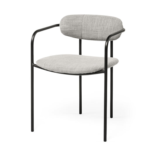 Gray & Black Fabric Arm Chairs - Set of 2