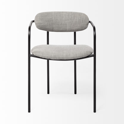 Gray & Black Fabric Arm Chairs - Set of 2