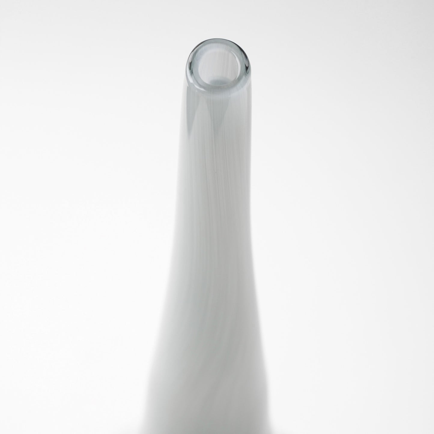 Blue Gray & Taupe Handblown Spun Glass Vase