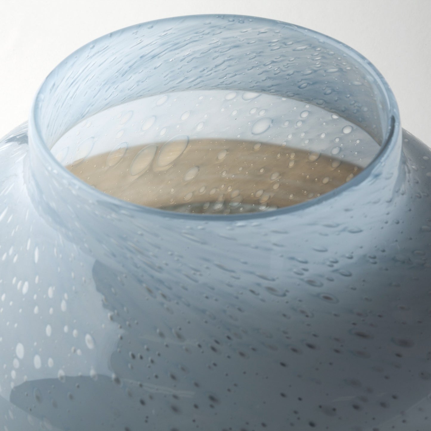 Blue & Brown Abstract Cylinder Crystal Glass Table Vase