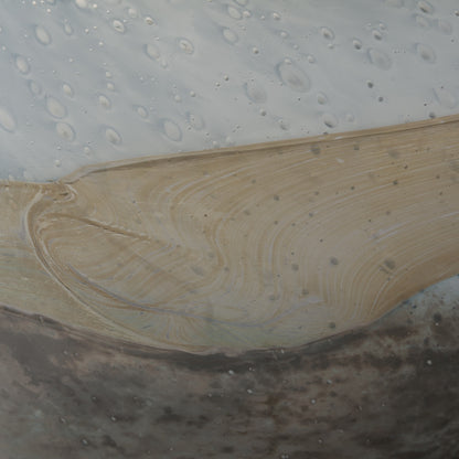 Blue & Brown Abstract Cylinder Crystal Glass Table Vase