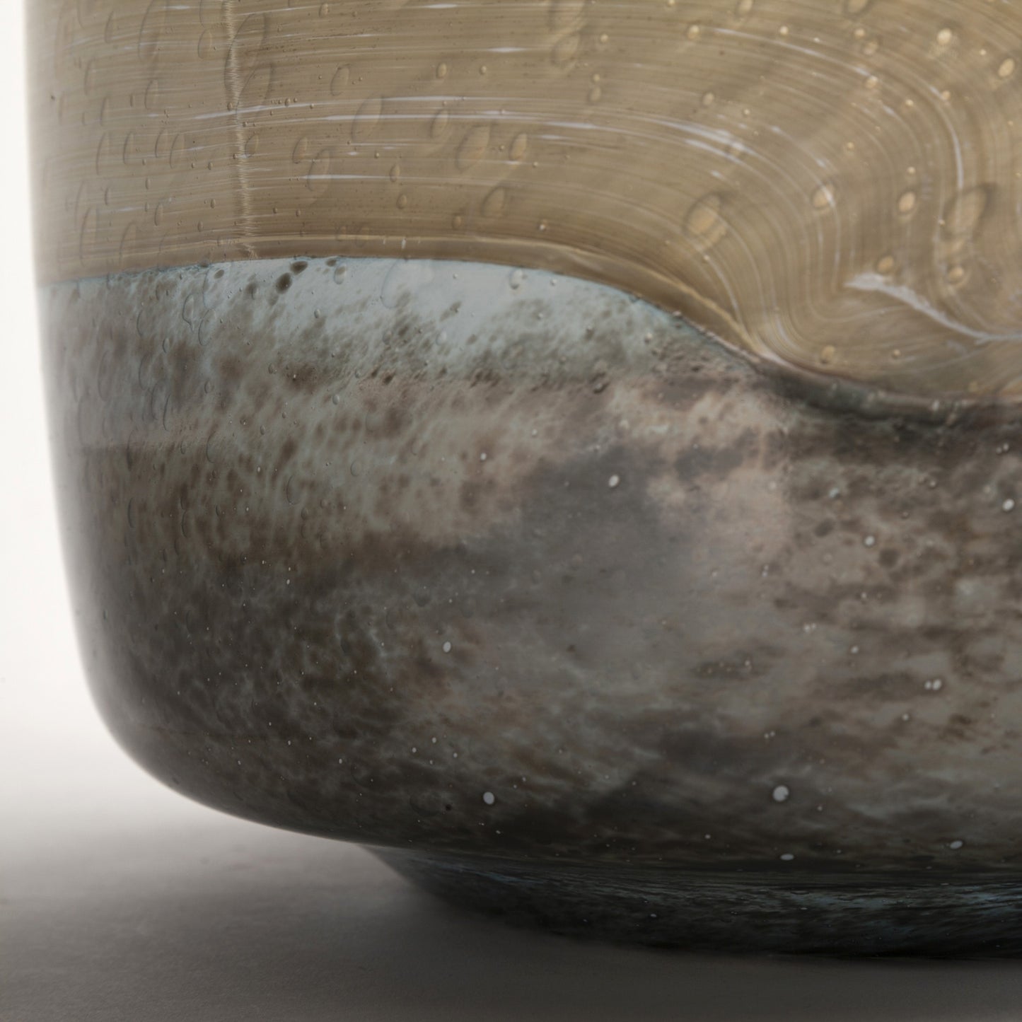 Blue & Brown Abstract Cylinder Crystal Glass Table Vase