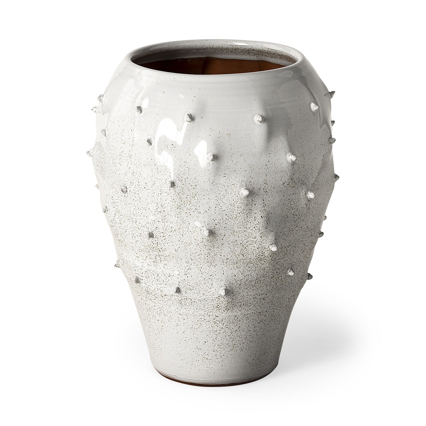White Abstract Cylinder Ceramic Table Vase