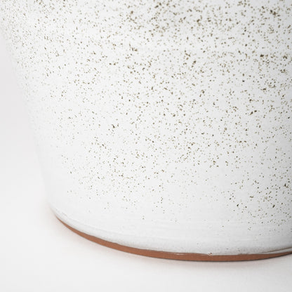 White Abstract Cylinder Ceramic Table Vase