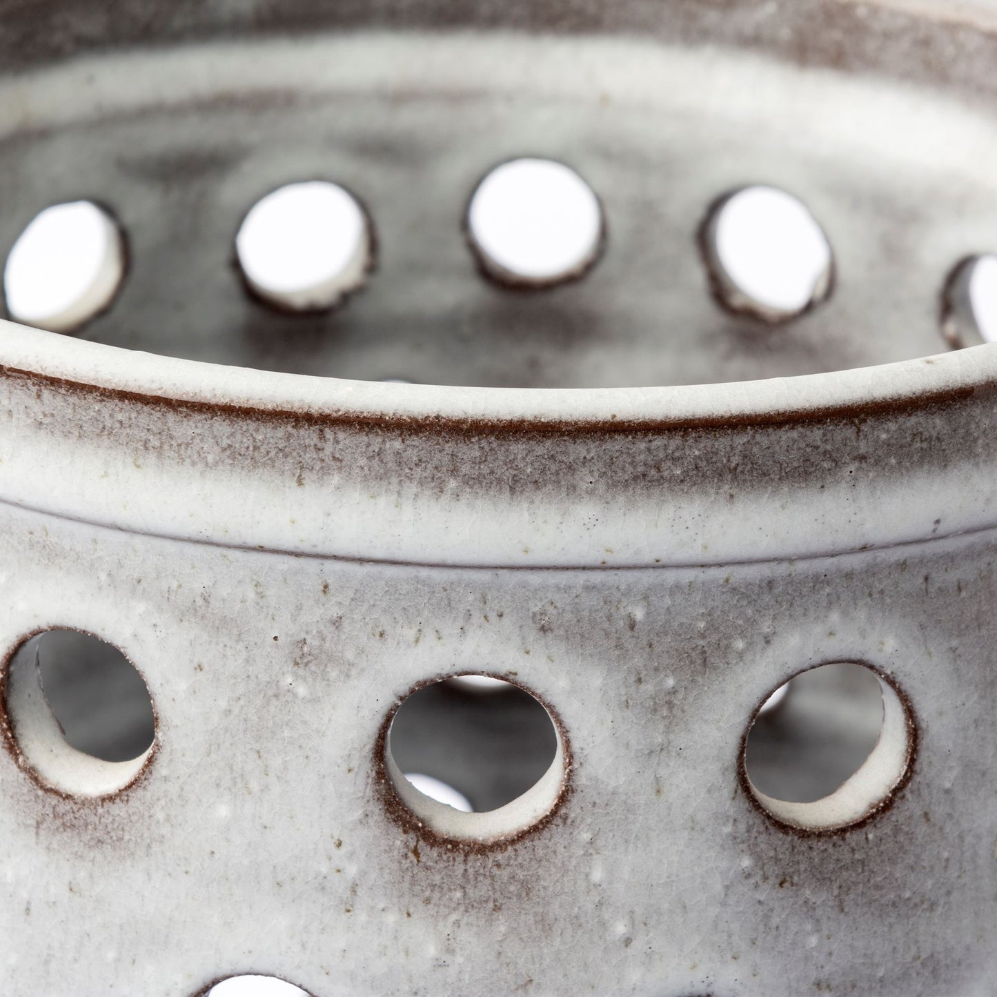 White Abstract Cylinder Ceramic Table Vase