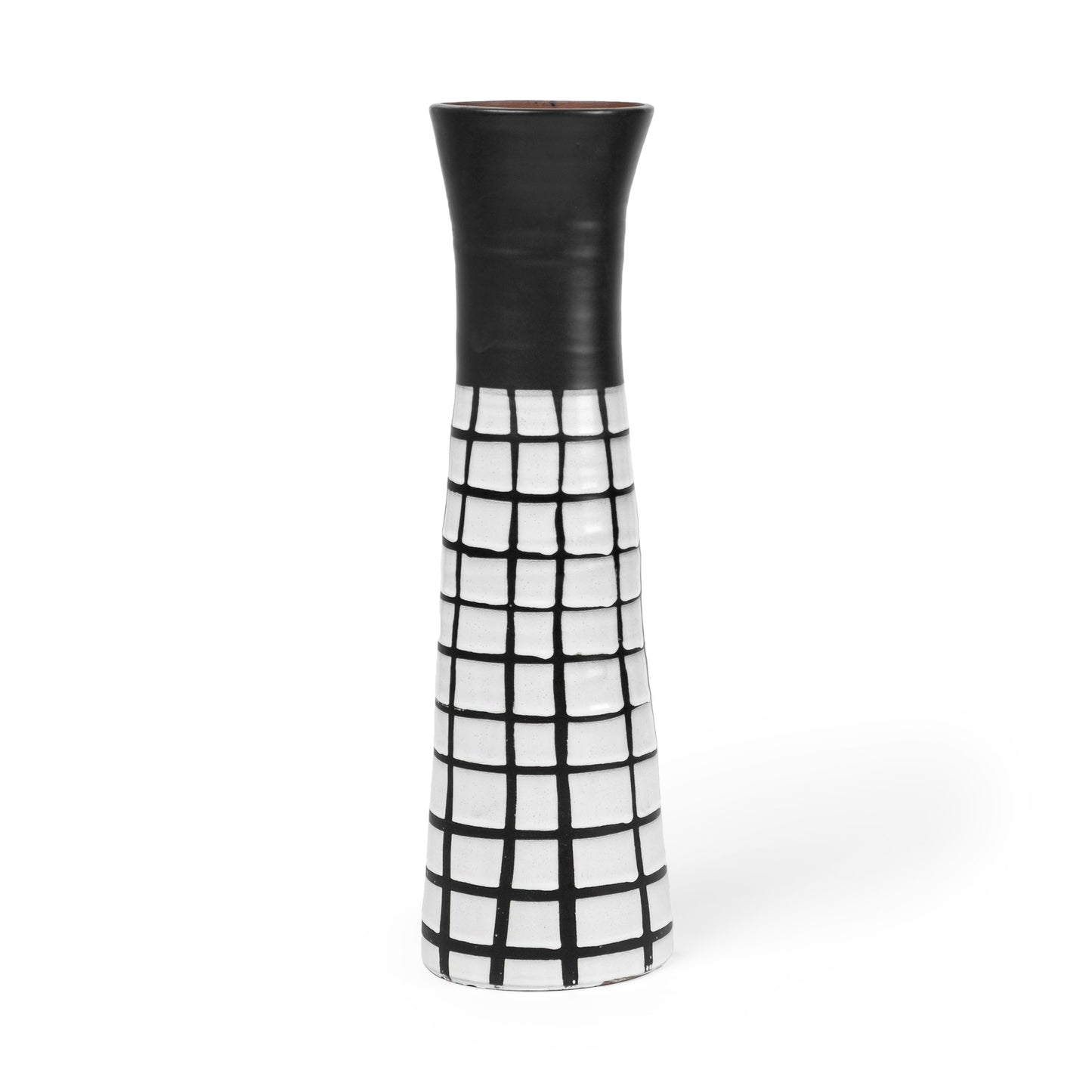 Black & White Abstract Cylinder Ceramic Table Vase