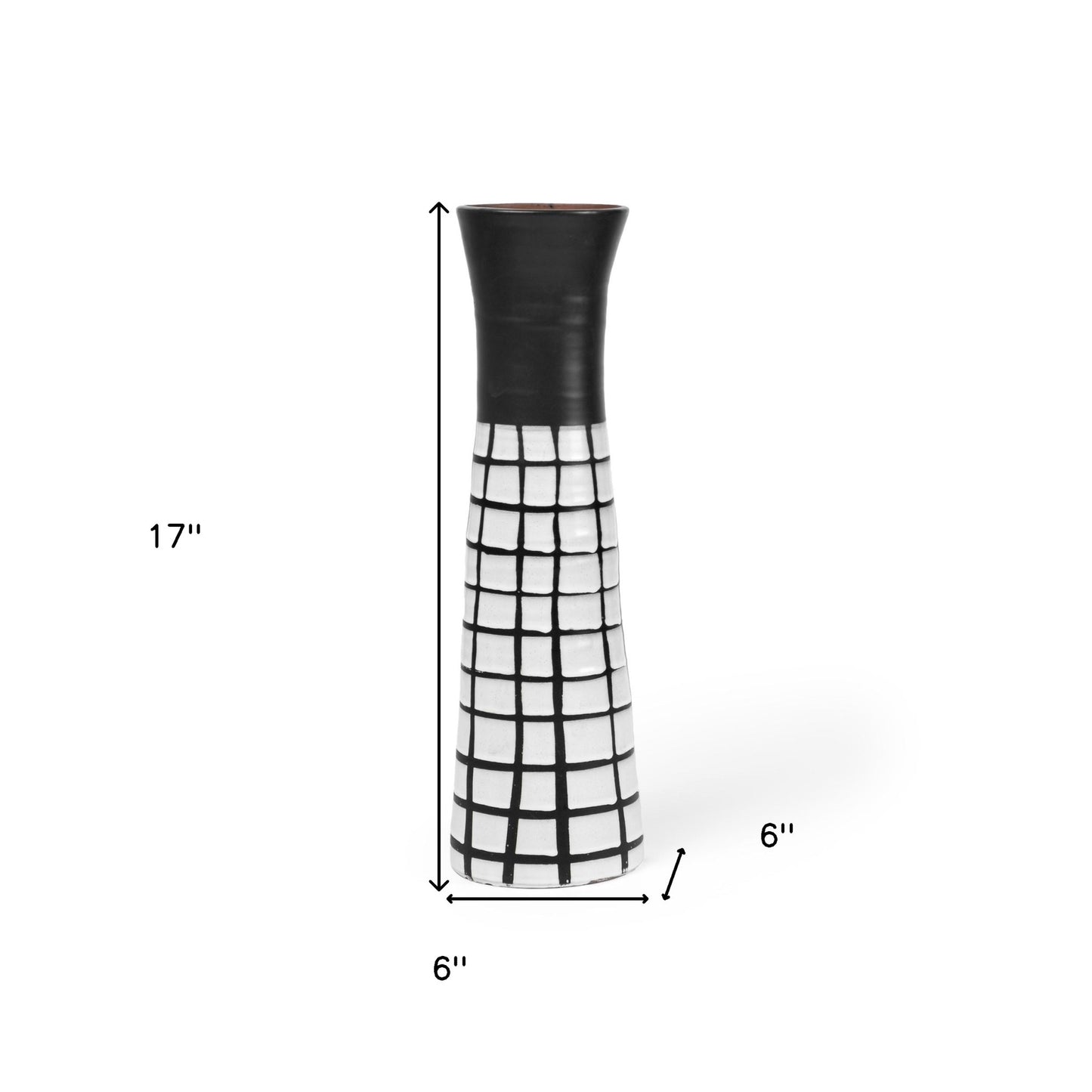 Black & White Abstract Cylinder Ceramic Table Vase