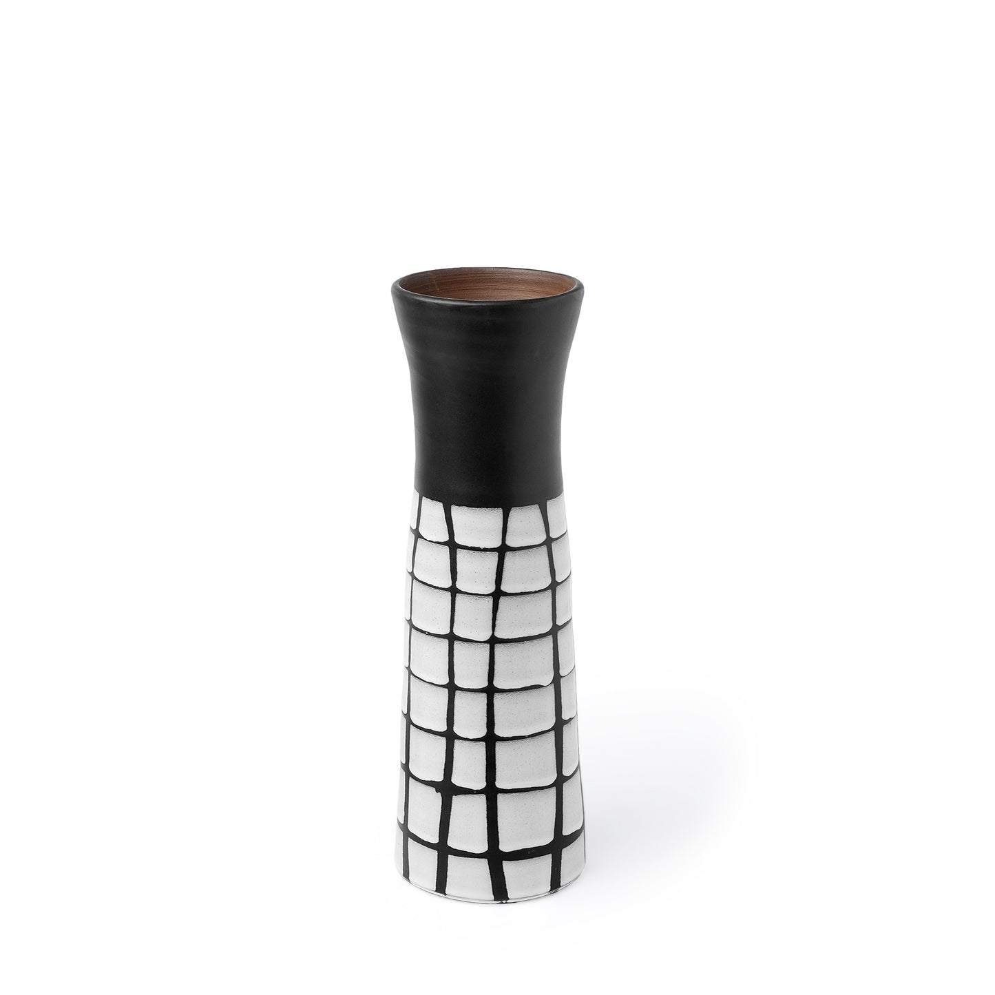 Black & White Abstract Cylinder Ceramic Table Vase