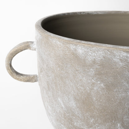 Brown Abstract Cylinder Ceramic Table Vase