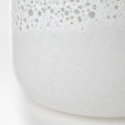 White Abstract Cylinder Crystal Glass Table Vase