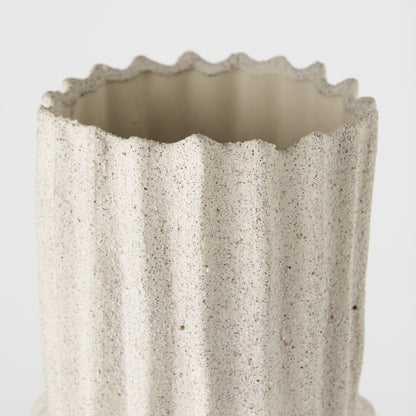Cream Abstract Cylinder Ceramic Table Vase