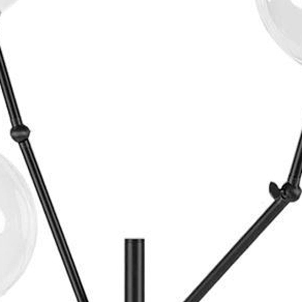 Black Tri Globe Contemporary Floor Lamp