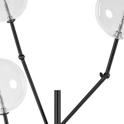 Black Tri Globe Contemporary Floor Lamp