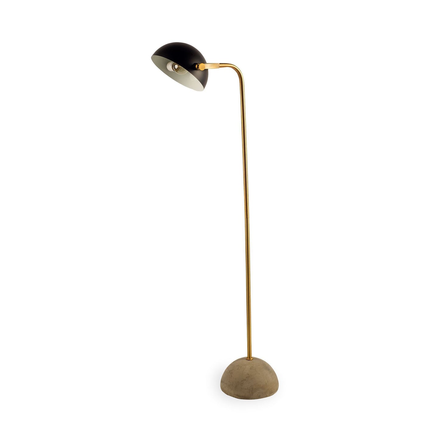 Antiqued Gold Black & Concrete Floor Lamp