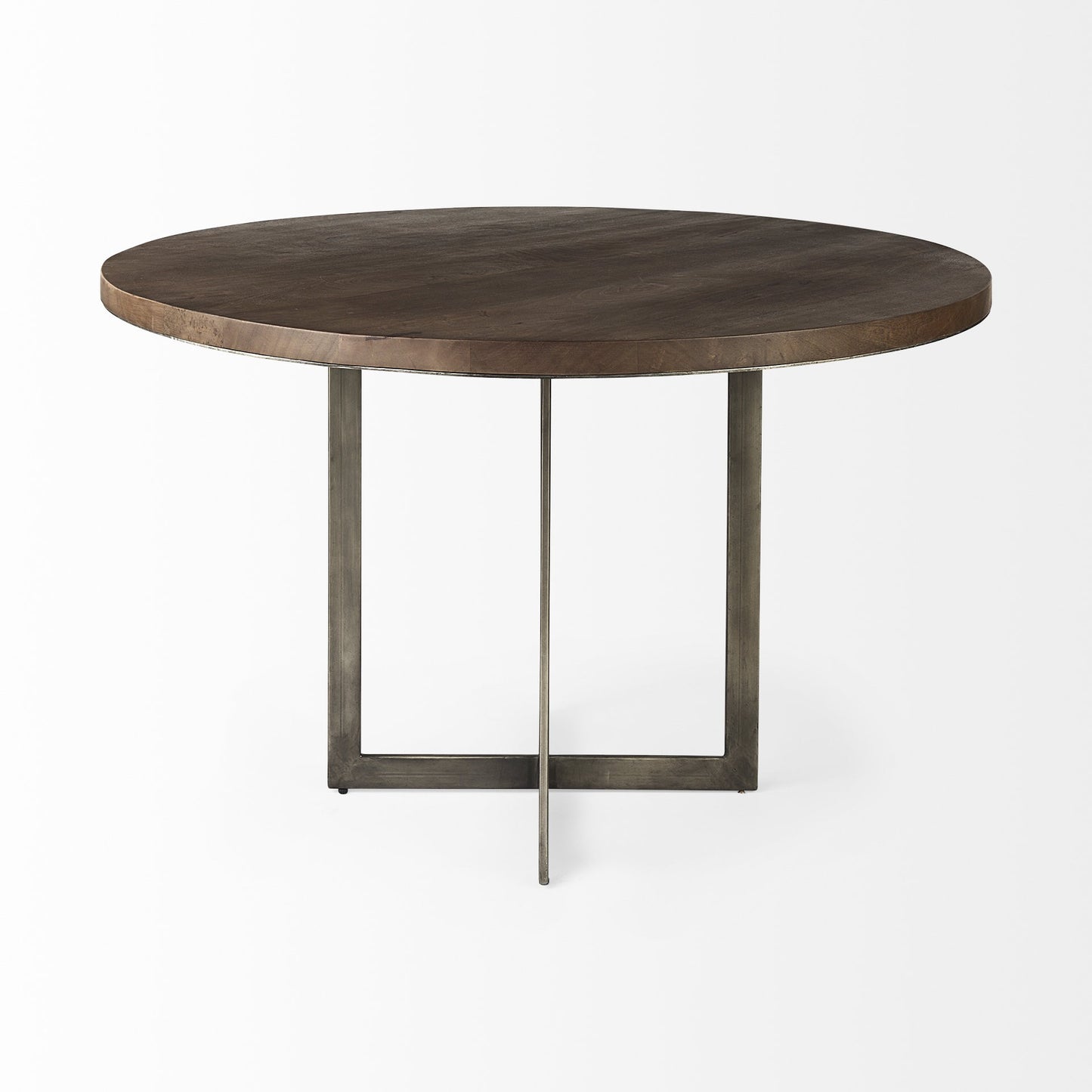 Brown And Gray Sled Base Dining Table