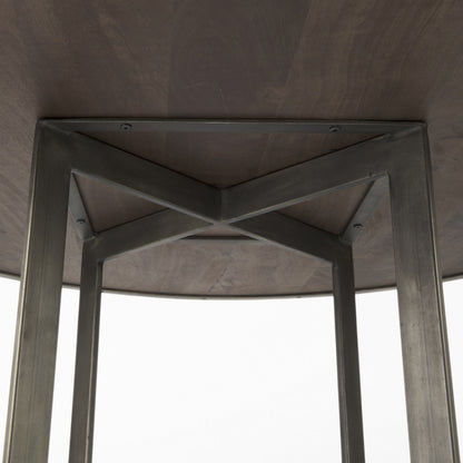 Brown And Gray Sled Base Dining Table