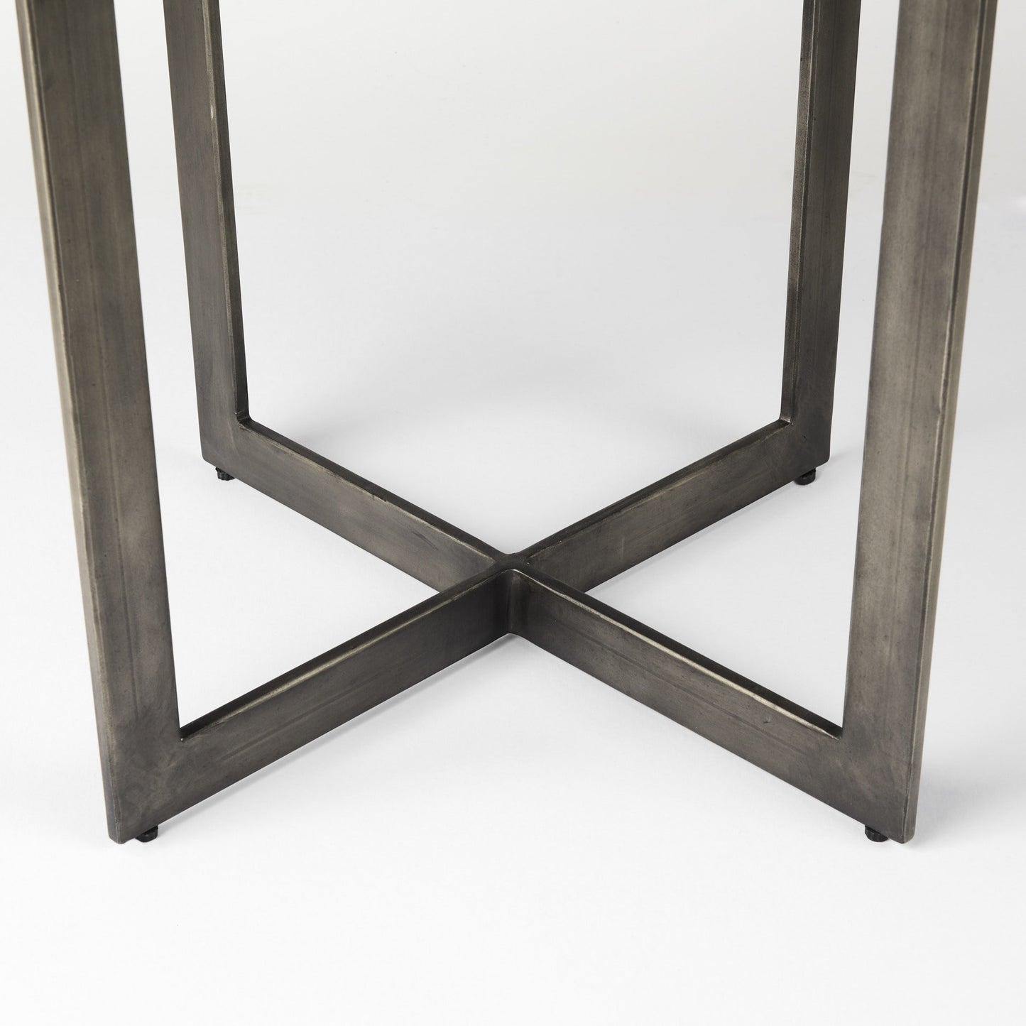 Brown And Gray Sled Base Dining Table