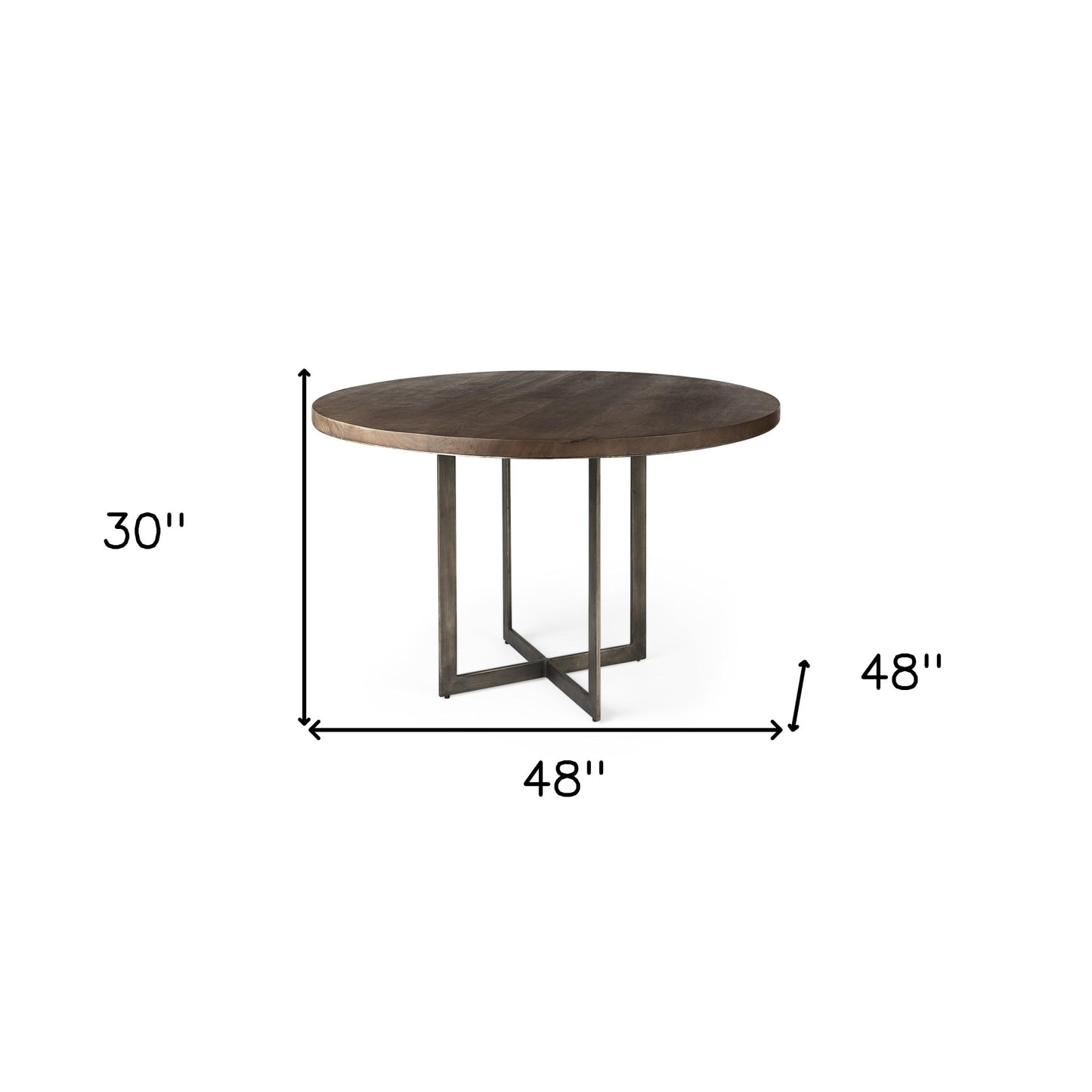 Brown And Gray Sled Base Dining Table