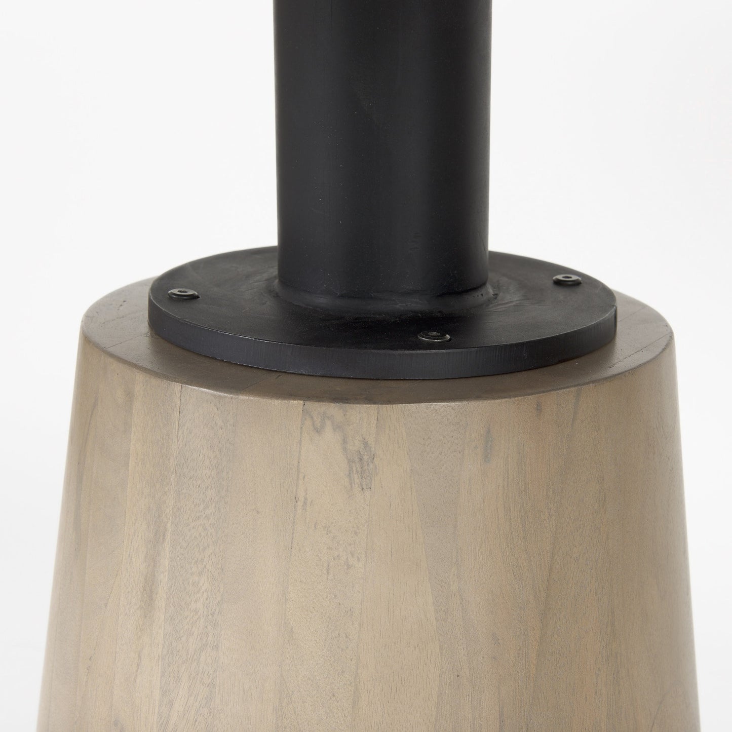 White And Natural Rounded Marble Pedestal Base Dining Table