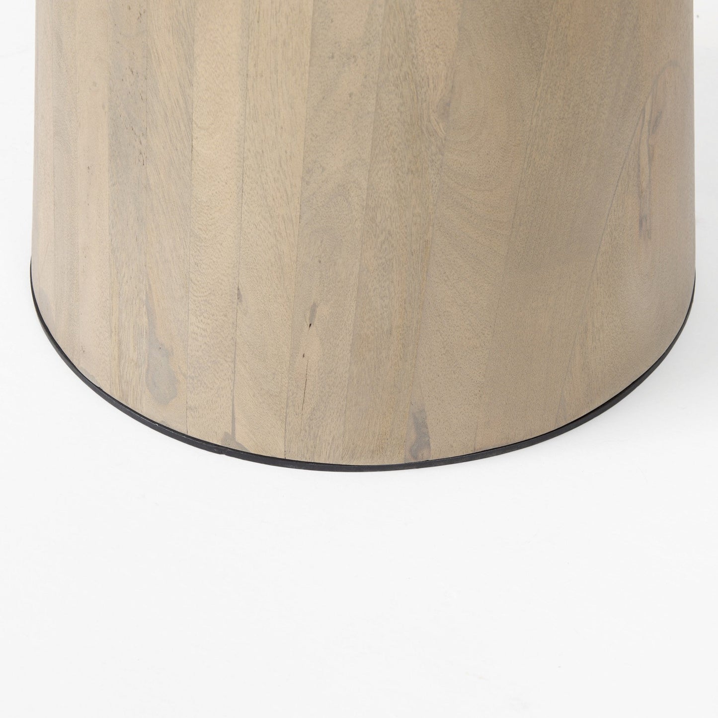 White And Natural Rounded Marble Pedestal Base Dining Table