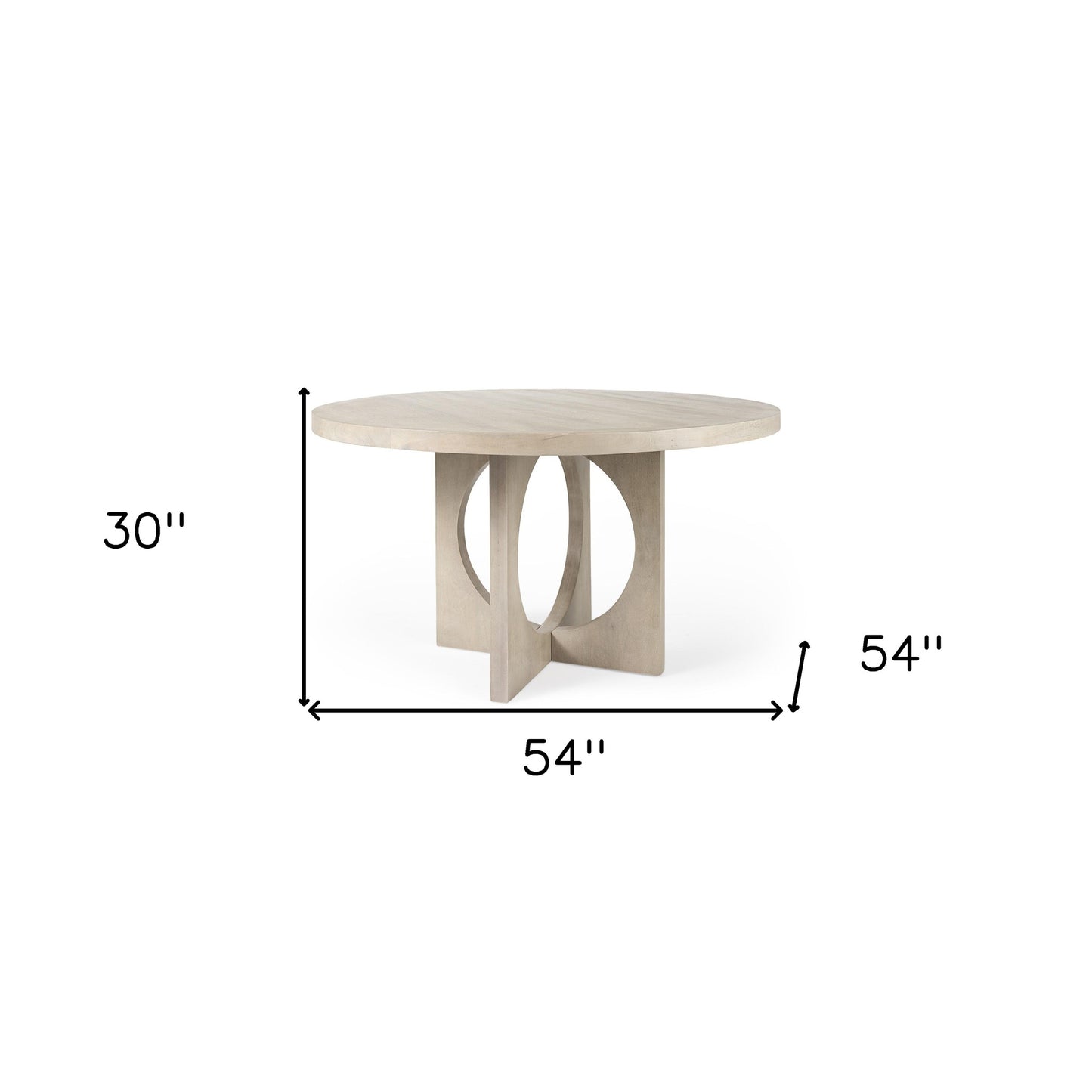 Natural Rounded Pedestal Base Dining Table