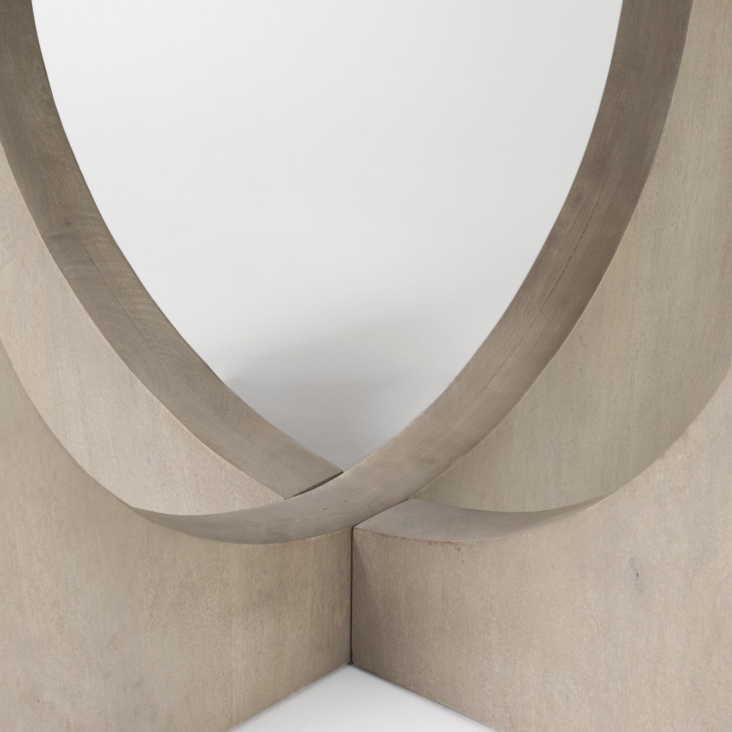 Natural Rounded Pedestal Base Dining Table