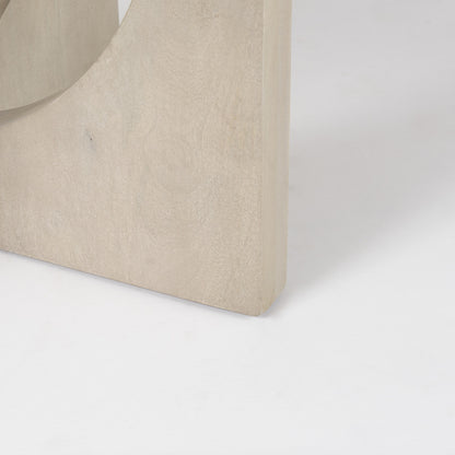 Natural Rounded Pedestal Base Dining Table