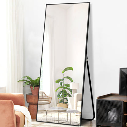 Black Metal Framed Standing Mirror