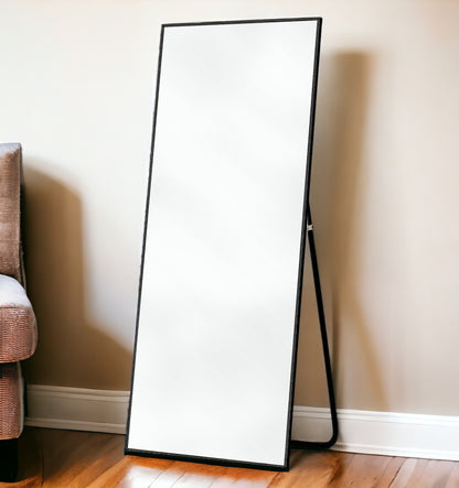 Black Metal Framed Standing Mirror