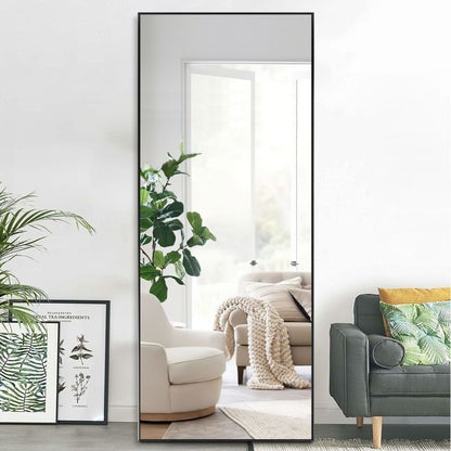 Black Metal Framed Standing Mirror