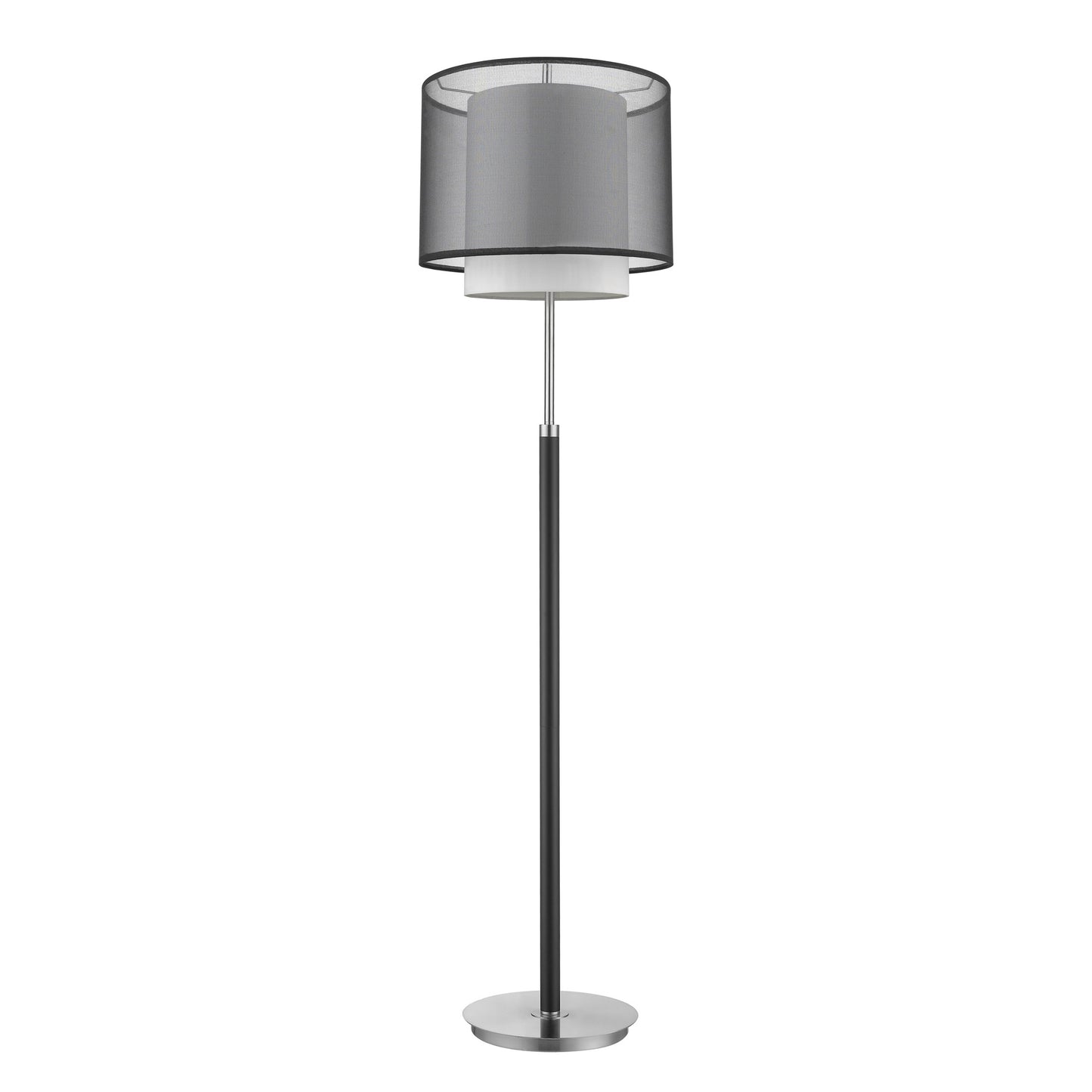 Chrome Floor Lamp w/ Black & Shade