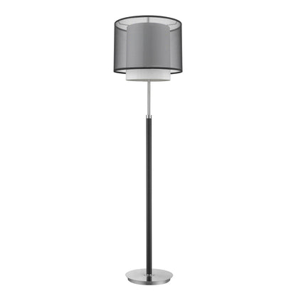 Chrome Floor Lamp w/ Black & Shade
