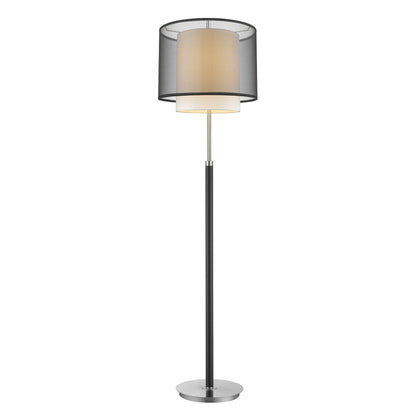 Chrome Floor Lamp w/ Black & Shade