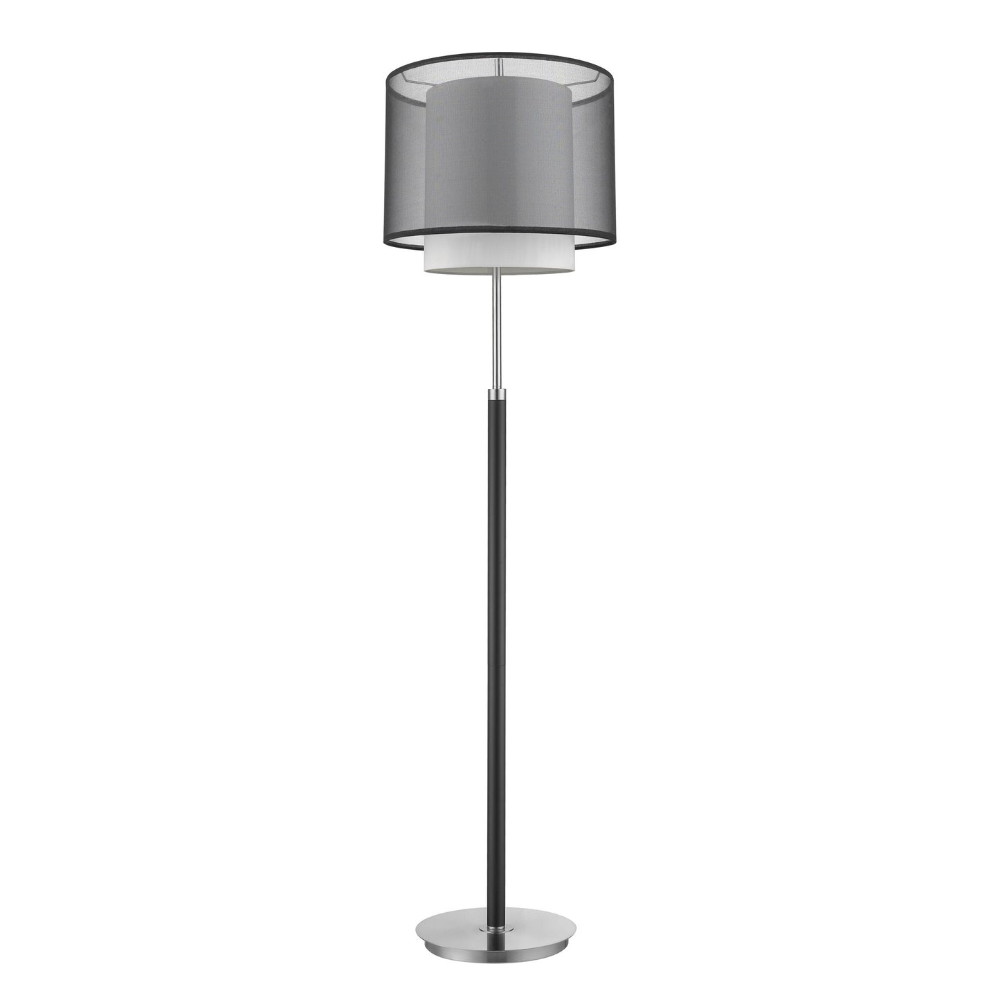 Chrome Floor Lamp w/ Black & Shade