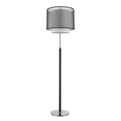Chrome Floor Lamp w/ Black & Shade